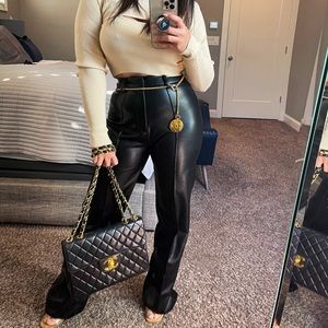 B.O.A because of Alice wide leg leather trousers